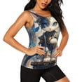 thumbnail image 2 of Fotbe Exotic Blue Cat Blusas Sin Mangas para Mujer – Estilo Casual, Corte Suelto, Slim-Fit, Cuello Redondo Deportivo, Tops de Verano para Gimnasio y Yoga-Small, 2 of 7