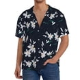 thumbnail image 3 of Haiem Lilies Flowers Men's Casual Shirts Short Sleeve Button Down Shirts Fashion Textured Summer Beach Shirt-4X-Large, 3 of 7