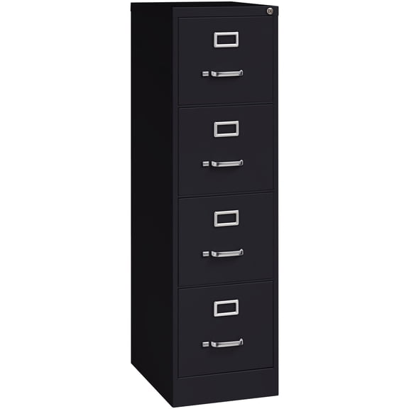 Lorell, Commercial-grade Vertical File - 4-Drawer, 1 Each, Black
