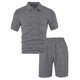 thumbnail image 3 of Pantalones de Carga con Cordón para Hombres, Verano Casual Color Sólido, Conjunto de Botones de Solapa de Manga Corta, 3 of 6