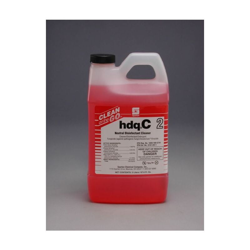 Spartan Clean on the Go 2 HDQ C Neutral Disinfectant, 2 Liter Bottle, 4 Bottles Per Case