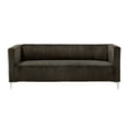 thumbnail image 5 of Home Design Gavin Velvet Square Arm Sofa with Plush Cushions and Modern Upholstery, Durable Frame for Living Room, Contemporary Brown Design, 5 of 6