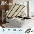 thumbnail image 6 of Merluxy King Size Upholstered Bed Frame with Widened Headboard,Lift-Up Storage Bed and Built-In Reading Light, Velvet Platform Frame, Crey, 6 of 8