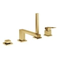 thumbnail image 2 of Grohe Eurocube 19897GN1 4-Hole Single-Handle Deck Mount Roman Tub Faucet with 1.75 GPM Hand Shower in Grohe Brushed Cool Sunrise, 2 of 3