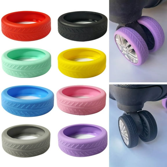 D-GROEE Colorful Luggage Wheel Covers 12pcs Silicone Luggage Wheels Covers Noise-reducing Caster Cases Wear-resistant Protective Luggage Wheel Covers