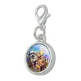 thumbnail image 2 of No Dogs on Beach Selfie Golden Retriever Westie Pug Antiqued Bracelet Pendant Zipper Pull Charm with Lobster Clasp, 2 of 5