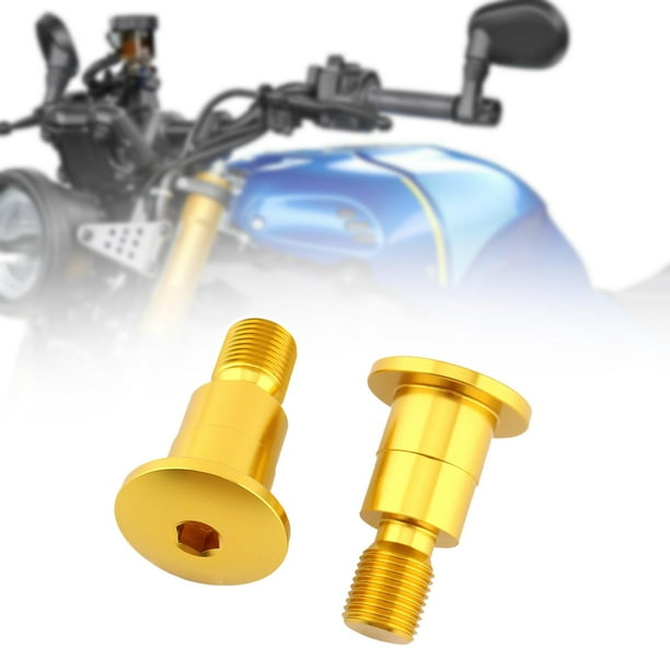 2 tapones adaptadores para espejos retrovisores de motocicleta, de aleación de aluminio, piezas de reparación, fácil instalación, proceso CNC, rosca Dorado