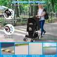 thumbnail image 4 of Pefilos 40" Pet Stroller 4 Wheels Dog Cat Stroller for Small Medium Dog Cats Carrier Jogger Travel Foldable Puppy Stroller with Storage Basket and Adjustable Canopy, Black, 4 of 9