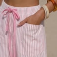 thumbnail image 7 of Delayuji Women's Linen Pants Striped Cropped Pants Casual High Waist Loose Fit Summer Beach Pants With Pockets Beach Vacation Clothing, 7 of 7
