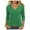 Green, variant on Mgmyaa Summer T Shirt for Women 2025 3/4 Sleeve Elegant V-Neck Casual Pullover Top