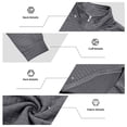 thumbnail image 5 of Domuza Mens Waffle Knit Quarter Zip Pullover Sweater, Mock Stand Collar Long‑Sleeve Sweatshirt, Fall Winter Quilted Casual Polo Tops, 5 of 9