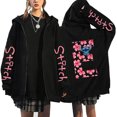 thumbnail image 1 of Sudaderas de los 90 Sudaderas con capucha con cremallera para mujer Sudadera con capucha con letras lindas de Disney Lilo & Stitch Chaquetas con cremallera Ropa de calle para, 1 of 1