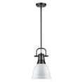 thumbnail image 2 of Golden Lighting 3604-S BLK-WH Duncan Small Pendant Light with Rod & White Shade, Black, 2 of 3