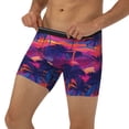 thumbnail image 3 of Xecao Retro Palms Print Boxer Briefs for Men's Stretch Moisture-Wicking Underwear, Mid-Rise Classics breathable fabric, 3 of 7