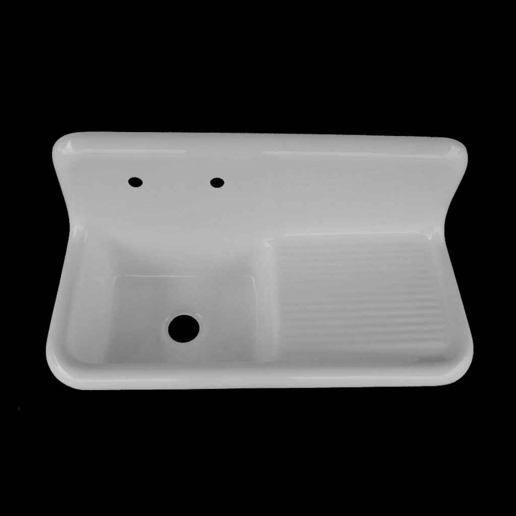 NBI Drainboard Sinks White Reinforced Cast Acryllic 42" x 20" Single Bowl Drainboard Sink