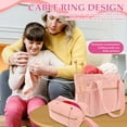 thumbnail image 4 of Adifare Corduroy Crochet Bag 11.5" Large Yarn Storage Tote with Grommet Needle Holder Knitting Bag Organizer for Crochet Hook Accessory Tool Project Present, 4 of 10