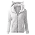 thumbnail image 3 of LEBONYARD Womens Outwear Coats Jackets,Coats for Women with Hood,Women Hooded Sweatshirt Winter Warm Wool Long Sleeve Zipper Coat OutwearTops with Pocket Gray M, 3 of 4