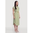 thumbnail image 2 of Women's Crepe Knit Button Front Belted Shirt Dress, 2 of 3