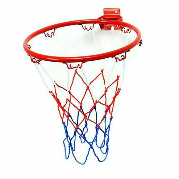 2pcs 32cm Wall Mounted Basketball Hoop Netting Metal Rim Hanging Basket Basket-Ball Wall Rim with Screws Indoor Outdoor
