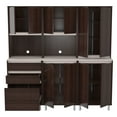 thumbnail image 6 of Inval Ambrossia 3-Piece 8-Shelf Laminate Kitchen Cabinet 71"W, Espresso/Grey, 6 of 11