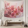 thumbnail image 5 of Flower Painted, Abstract Blush Pink Watercolor Tapestry for Bedroom Wall Hanging Tapestry, Ceiling Backdrop Tapestries Poster Blanket Wall Decor for Teens Room Living Room Dorm 59" x 79", 5 of 8