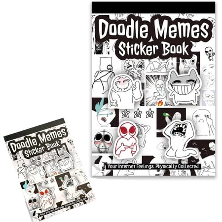 460 Pcs Hand-Drawn Doodle Meme Sticker Book, Cute Graffiti Stickers for Laptop Notebook Planner Phone Case(Q)abs