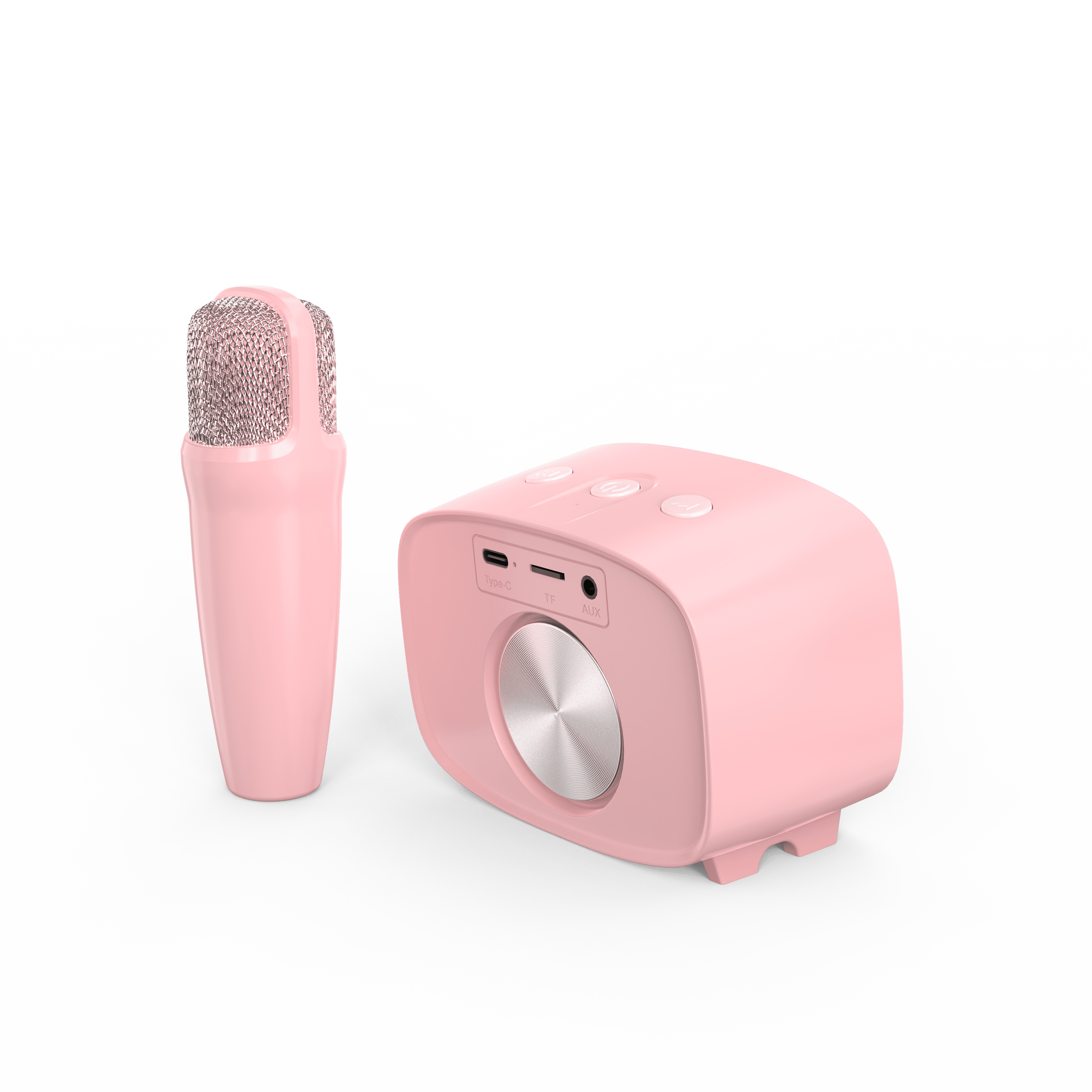 myFirst Voice 2 Kids Karaoke Machine: Portable Bluetooth Speaker, Wireless Microphone with 5 Voice Changers (Pink)
