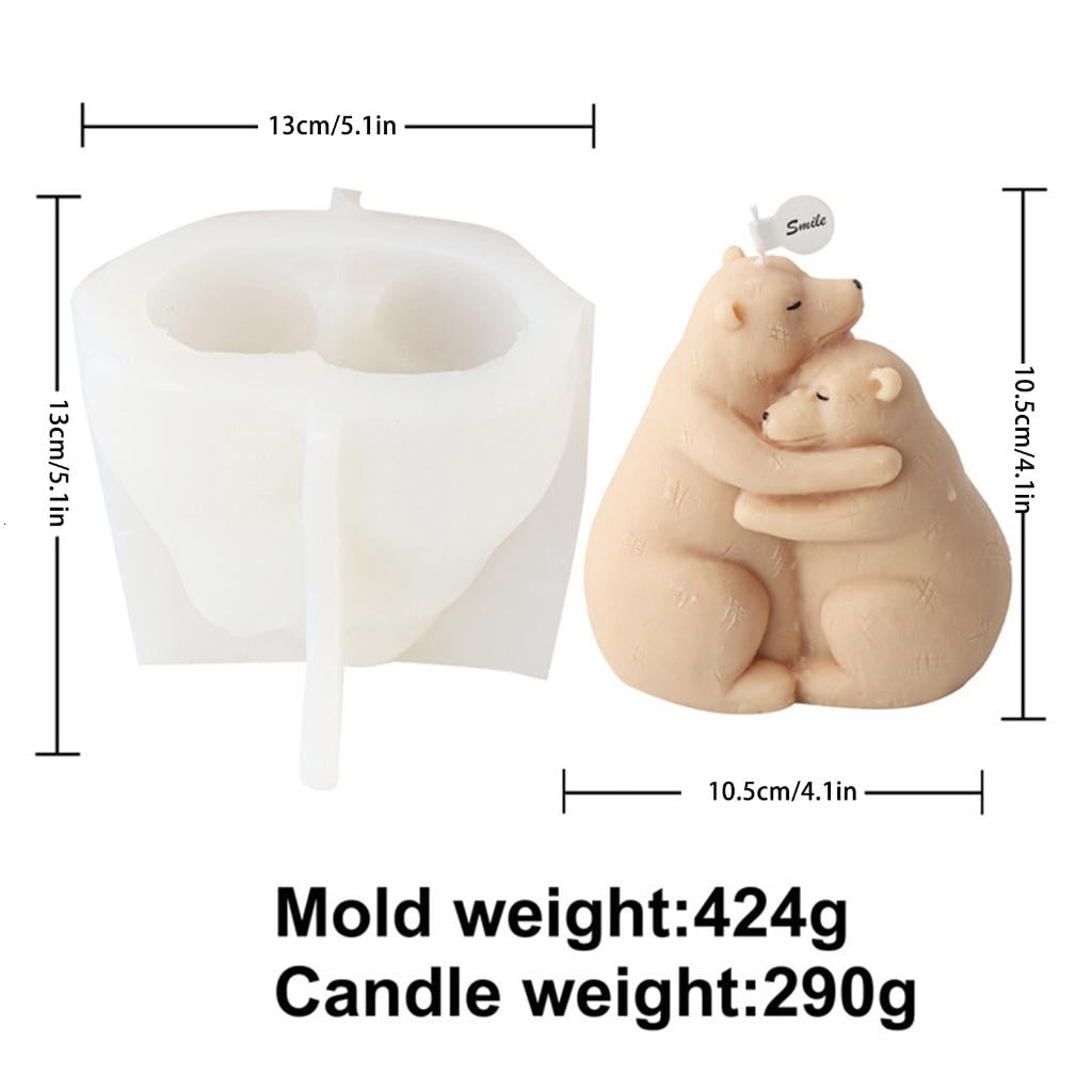 Osdhezcn Exquisite Aromatherapys Candle Mold Hug Foxes Bear Mold Animal Gypsum Ornament