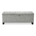 thumbnail image 3 of Furniture of America Suffolk Linen Modern Entryway Bedroom Storage Bench, Light Gray, 3 of 20