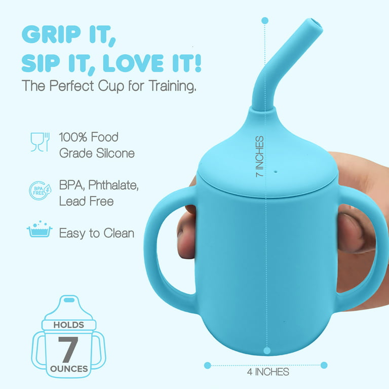 No Spill, Food Grade Silicone Sippy Cup