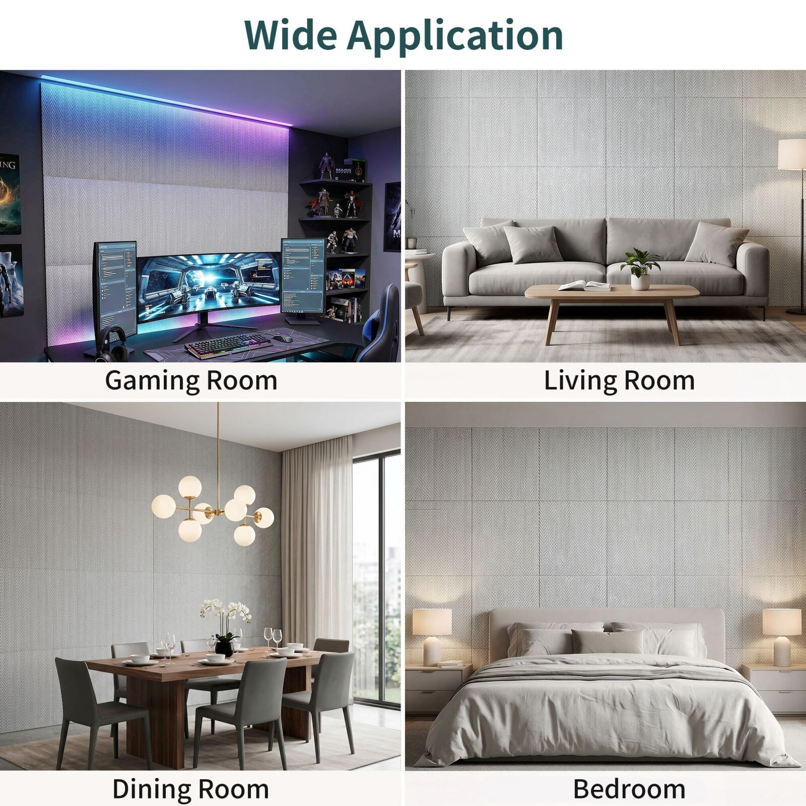 Easy4Home 8Pcs 24"x24" Flexible Stone Wall Panels 3D Faux Stone Woven Texture Decorative Wall Tiles for Interior and Exterior Wall, White
