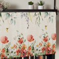 thumbnail image 5 of Red Poppy Rod Pocket Curtain Valance, Farmhouse Country Vintage Flower Leaf Plant Farmhouse Window Valance for Living Room, Bedroom, Kitchen 54"W x 18"L, 5 of 9