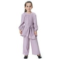 thumbnail image 3 of Hjtefg Girls Abaya Dress Set Loose Flowy Pants Outfit For Everyday Wear Southeast Asian Style Comfortable Kids Soft Breathable Fabric,Color: Purple Size: 3-4 Years, 3 of 8