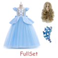 thumbnail image 1 of Disfraz De Princesa Disney Cenicienta Para Bebé Niña Vestidos Azules Niñas Malla Terno Navidad Halloween Carnaval Fiesta Bata, 1 of 4