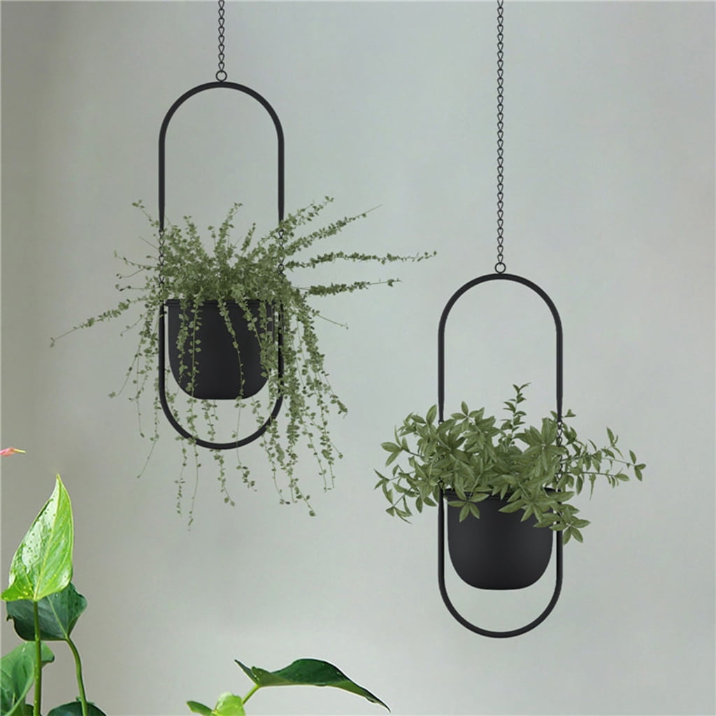 Minimalists Golden Hanging Planter With Adjustable Chain for Home Offices Decoration