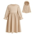 thumbnail image 3 of IDOPIP 2Pcs Muslim Abaya Dress for Baby Girls Arabic Dubai Modest Dress with Full Cover Hijab, 3 of 7