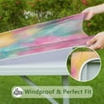 thumbnail image 6 of Colorful Floral Pattern Square Fitted Tablecloth with Elastic Edge,Square Table Cover,Washable Elastic Table Cover for Home Kitchen Party Decor 36"x36", 6 of 6