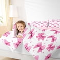 thumbnail image 3 of Erosebridal Cute Clover Bow Queen Comforter Set 3pcs for Girls,Kids Teens Dreamy Flowers Bowtie Bedding Comforter Set,Pink Reversible,Lightweight Room Decor, 3 of 6