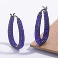 thumbnail image 3 of Crystal Hoop Earrings for Women Sparkling Crystal Oval Hoop Earrings Jewelry Gifts, 3 of 5