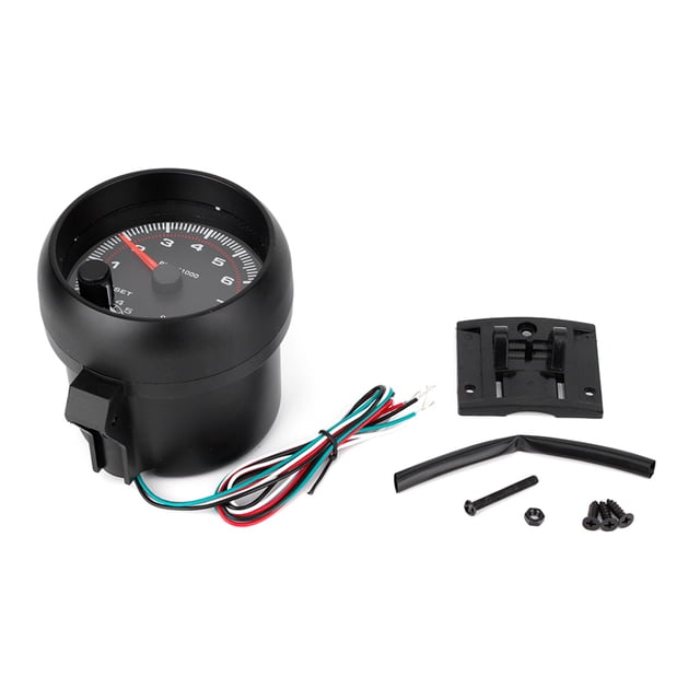 Tacómetro ANGGREK de coche de carreras Negro 375 pulgadas 0-8000 RPM 12 V