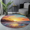 thumbnail image 6 of Round Rug, Beach31 Soft Washable Carpet, Non-Slip Floor Mat for Living Room Bedroom Home Decor 31 Inch, 6 of 6