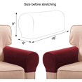 thumbnail image 2 of 2pcs Armrest Covers Soft Polyester Spandex Stretch Fabric Waterproof Arm Caps Anti-Slip Furniture Protector Slipcovers for Chair, Sofa, Couch - Wine Red, 2 of 4