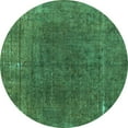 thumbnail image 1 of Ahgly Company Machine Washable Indoor Round Abstract Turquoise Blue Modern Area Rugs, 8' Round, 1 of 4