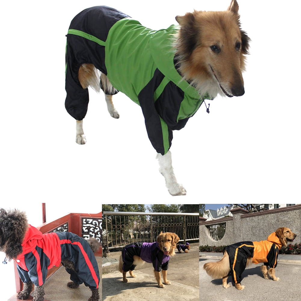 Pet Clothing Dog Clothes Rain Coat Waterproof Raincoat for Small Medium Large Dogs Adorable Hoodie Costumes L-L, Purple