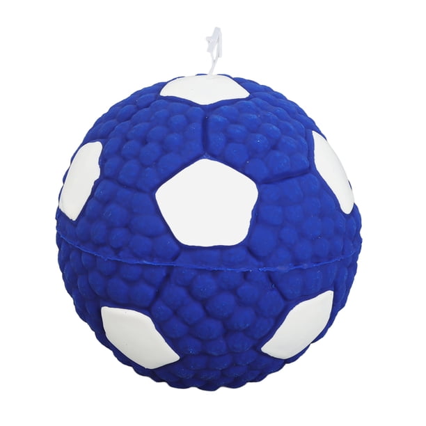 Pelota de juguete interactiva divertida para mascotas, resistente, para perros, con sonido, para masticar y limpiar los dientes, de látex seguro para perros pequeños y medianos, de fútbol, talla L