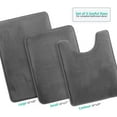 thumbnail image 3 of Clara Clark 3 Piece Bathroom Rugs Bath Mat Set, Velvet Memory Foam Bath Mats for Bathroom - Non-Slip, PVC Backing Bath Rugs, Washable - Dries Quickly, Grey, 3 of 8