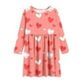 thumbnail image 3 of Posijego Girls Heart Printed Dress Valentine's Day Dress Crew Neck Long Sleeve Spring Dresses for Girls, 3 of 7