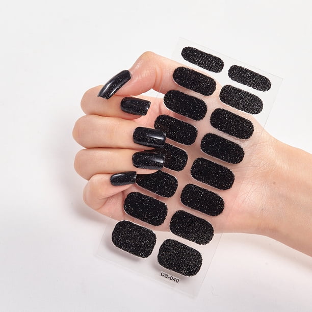 16 pegatinas pequeñas de uñas brillantes en color sólido - calcomanías autoadhesivas para fiestas, bodas y uso diario