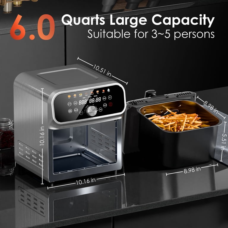 WHALLSE 6-Quart Air Fryer with Visual Window photo 3