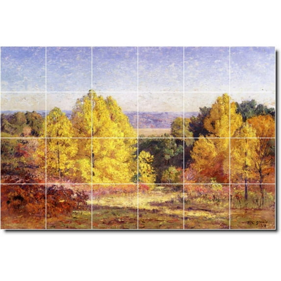 Ceramic Tile Mural-Theodore Steele Landscapes Painting 428. 48" w x 32" h using (24) 8 x 8 ceramic tiles